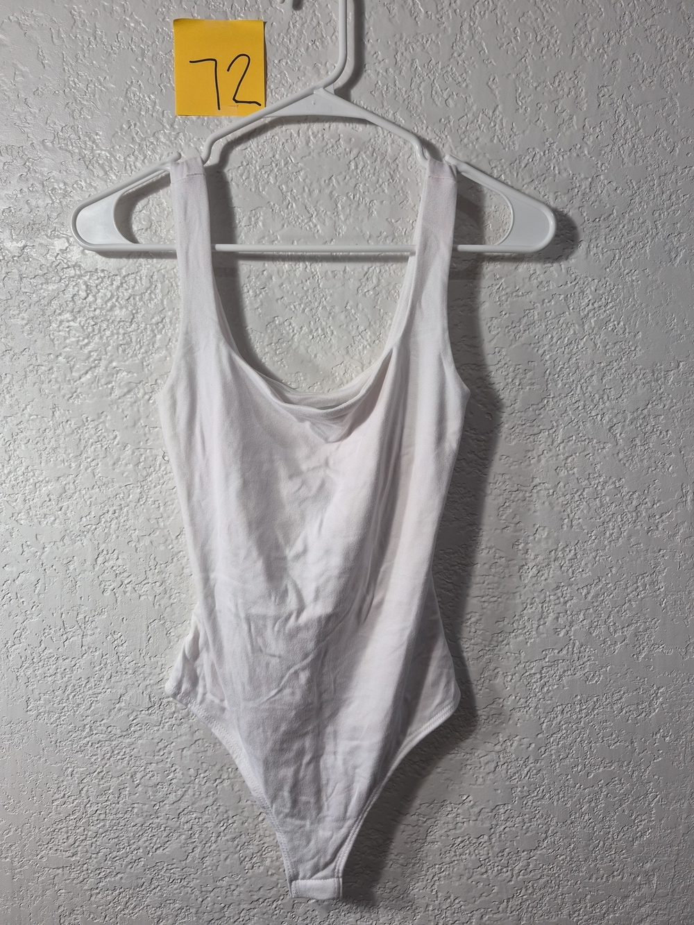 GAZE White Scoop Neck Bodysuit - SMALL